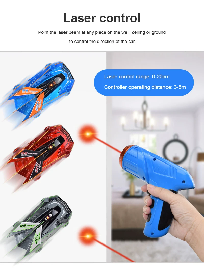 Drift RC Car Boy RC Car Infrared Laser Tracking Wall Ceiling Climbing Follow Light Drift 360 Degree Rotating Anti-Gravity Toy
Drift RC Car Boy RC Car Infrared Laser Tracking Wall Ceiling Climbing Follow Light Drift 360 Degree Rotating Anti-Gravity Toy