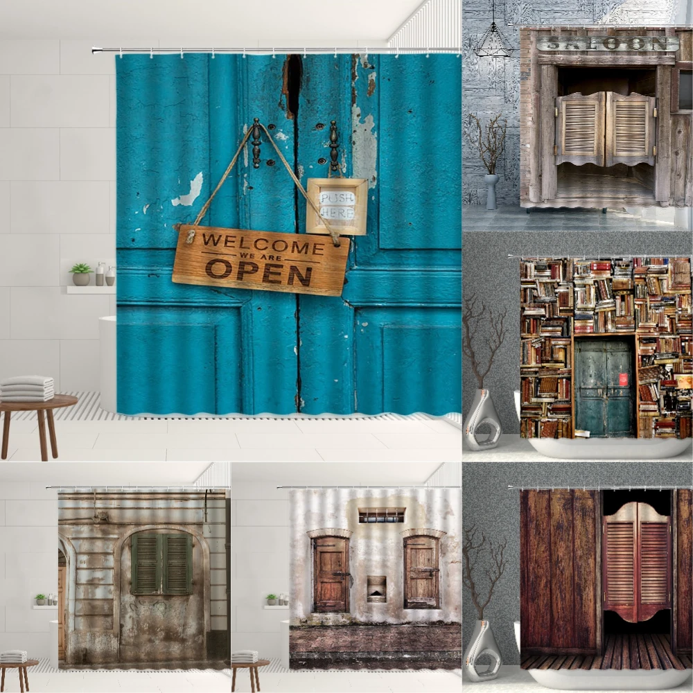 Fashioned Wooden Door Shower Curtain Waterproof Polyester Fabric Architectural Pattern With Hooks Household Decoration
Fashioned Wooden Door Shower Curtain Waterproof Polyester Fabric Architectural Pattern With Hooks Household Decoration