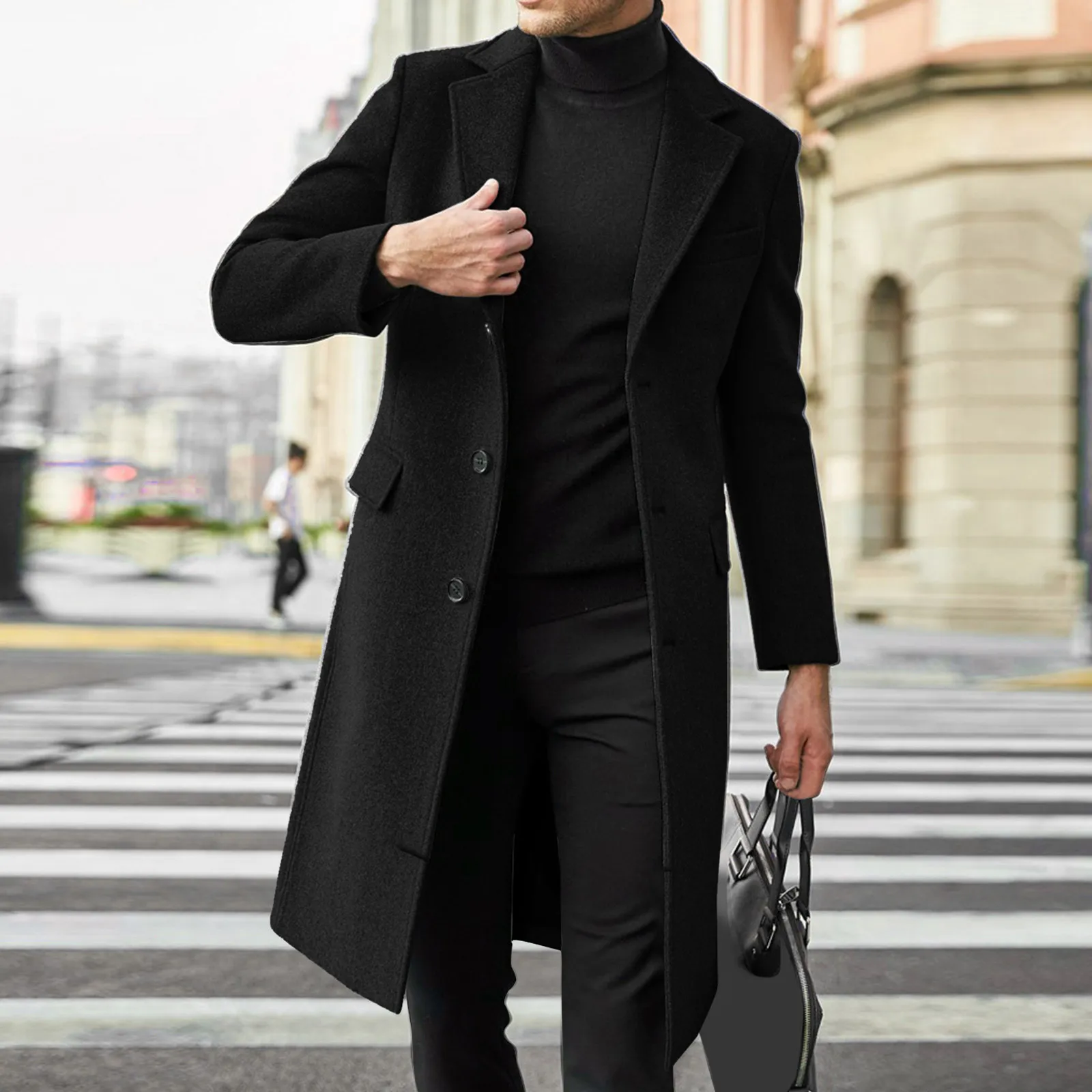 Mens Wool Coat Autumn Winter Solid Color Long Sleeve Woolen Jackets Fleece Men Overcoat Streetwear Long Trench Coat Outerwear
Mens Wool Coat Autumn Winter Solid Color Long Sleeve Woolen Jackets Fleece Men Overcoat Streetwear Long Trench Coat Outerwear