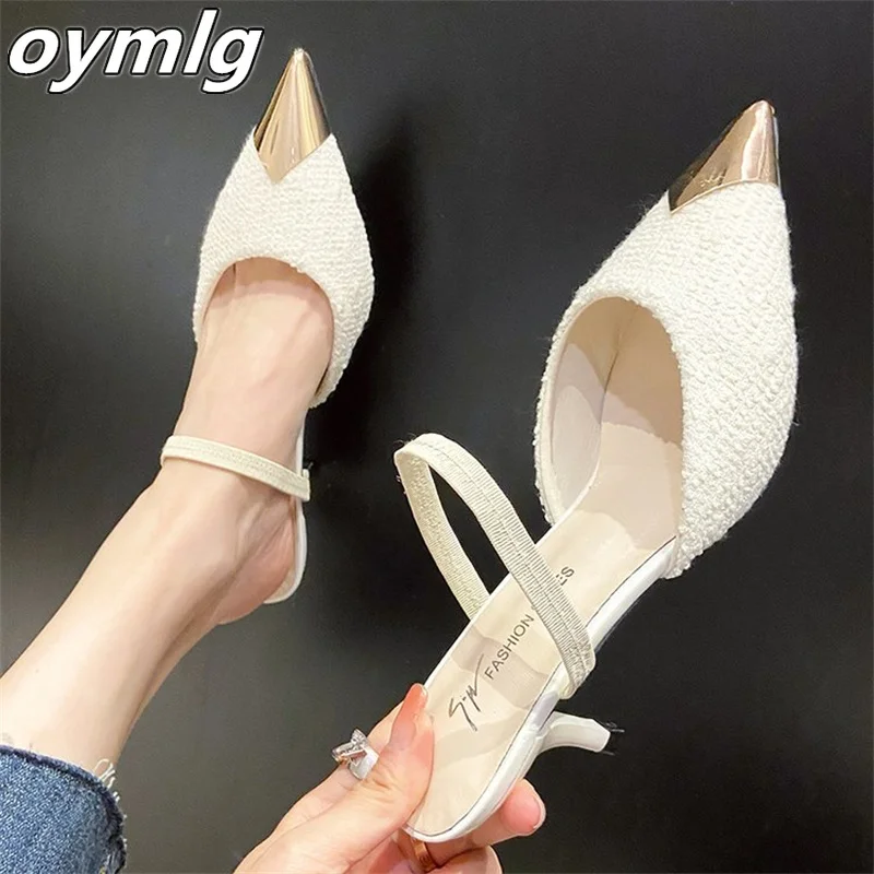 Pointed toe stiletto sandals fashion color matching Baotou back empty high-heeled sandals simple temperament women's shoes
Pointed toe stiletto sandals fashion color matching Baotou back empty high-heeled sandals simple temperament women's shoes