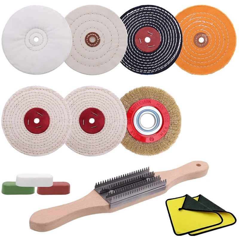 13Pcs Buffing Wheels Set - Buffing Polishing Wheel With 1/2 Inch Arbor Hole,Wire Wheel,Polishing Compound,Buffing Rake
13Pcs Buffing Wheels Set - Buffing Polishing Wheel With 1/2 Inch Arbor Hole,Wire Wheel,Polishing Compound,Buffing Rake