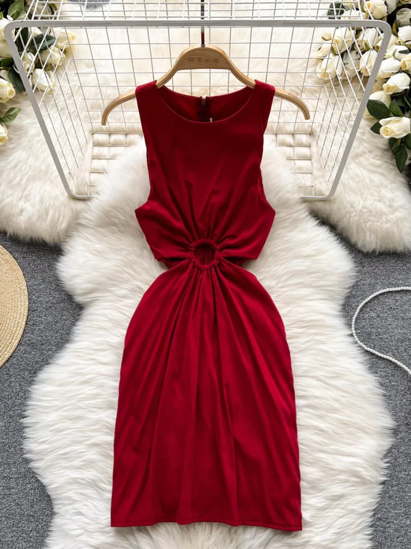 Sexy Cut Out Waist Mini Bodycon Dress Solid Color Summer Women Party Dress Vestidos Fashion O-neck Sleeveless Club Dress Outfits
Sexy Cut Out Waist Mini Bodycon Dress Solid Color Summer Women Party Dress Vestidos Fashion O-neck Sleeveless Club Dress Outfits