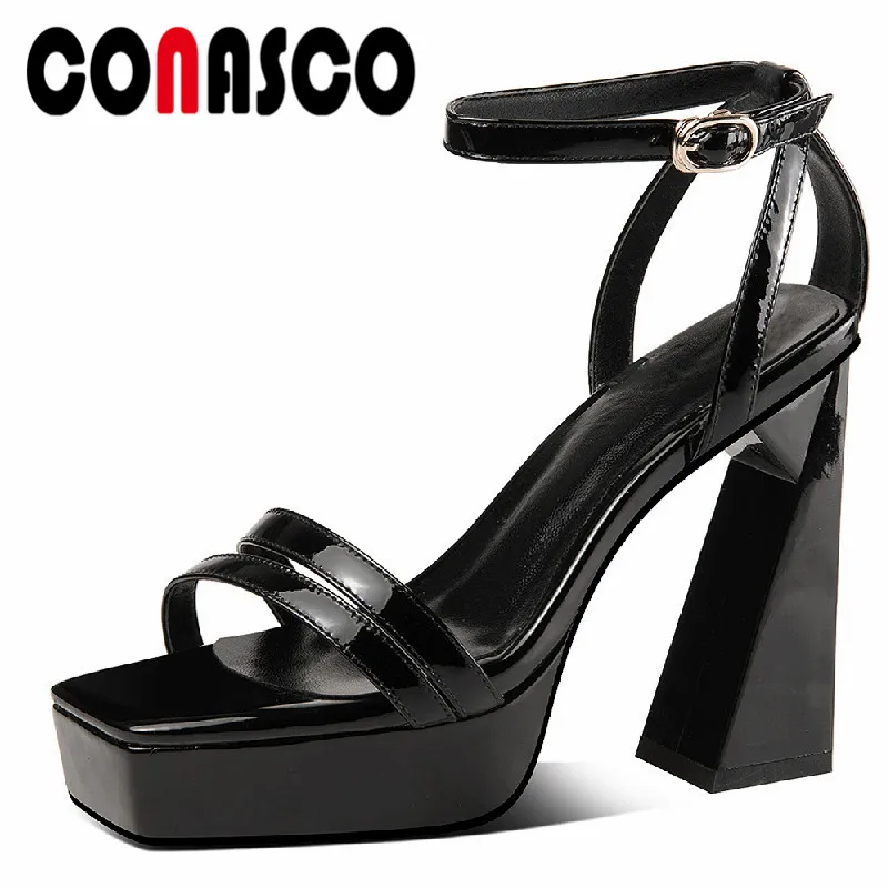 CONASCO Summer Women Sandals Fashion High Heels Party Wedding Prom Pumps Chunk Platforms Genuine Leather Ankle Strap Shoes Woman
CONASCO Summer Women Sandals Fashion High Heels Party Wedding Prom Pumps Chunk Platforms Genuine Leather Ankle Strap Shoes Woman