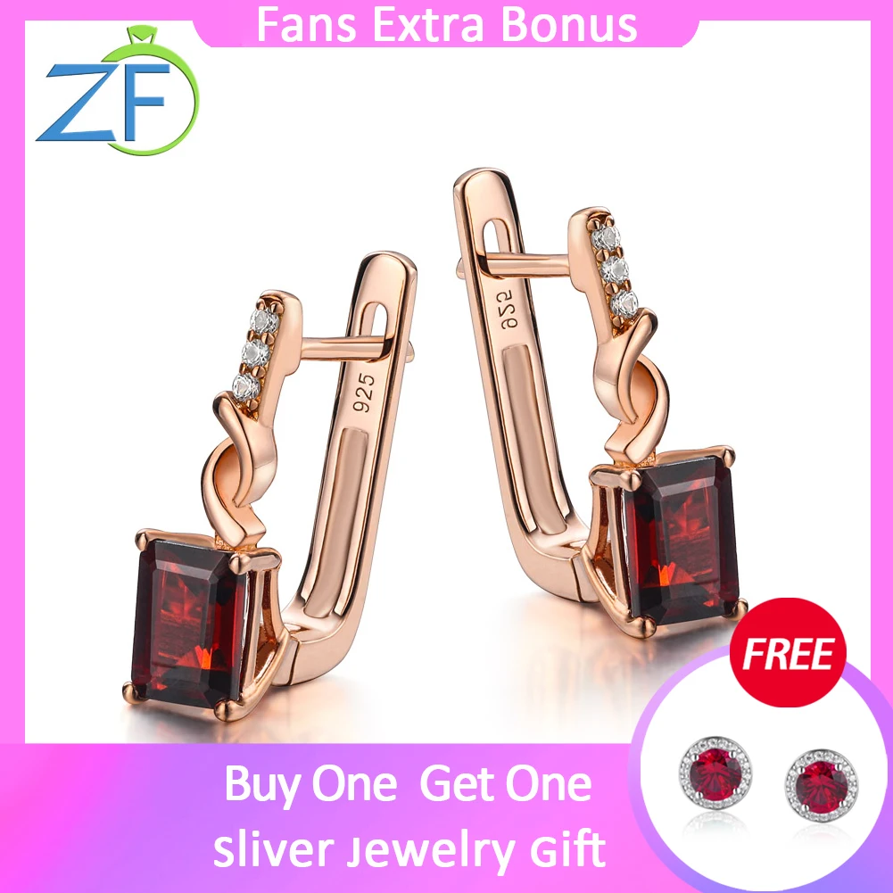 GZ ZONGFA Original 925 Sterling Silver Clip Earrings for Women Natural Garnet 2.8ct 14K Rose Gold Plated Luxury Fine Jewelry 
GZ ZONGFA Original 925 Sterling Silver Clip Earrings for Women Natural Garnet 2.8ct 14K Rose Gold Plated Luxury Fine Jewelry