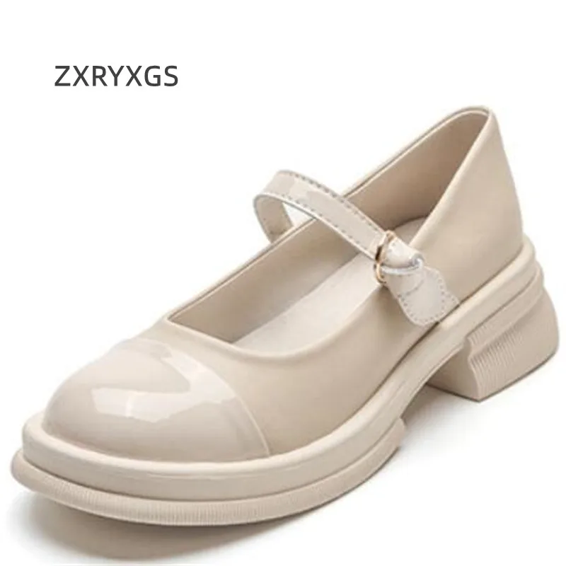 ZXRYXGS New High Quality Patent Leather Shoes Woman Thick with Middle Heel Shoe 2023 Bestselling Woimen Shoes Platform Soft Sole
ZXRYXGS New High Quality Patent Leather Shoes Woman Thick with Middle Heel Shoe 2023 Bestselling Woimen Shoes Platform Soft Sole