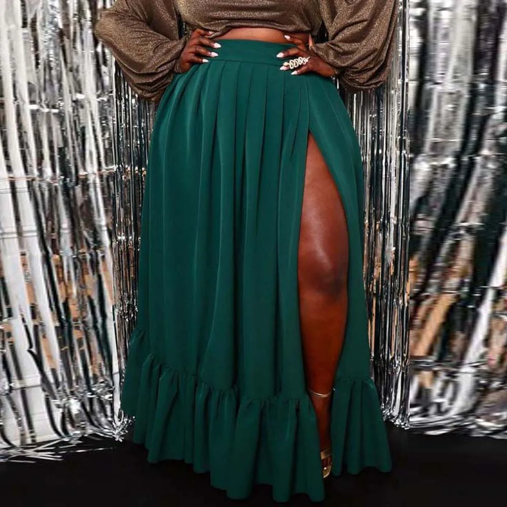 Women's Skirt Green Sexy Pleated Split Skirt Casual Loose Fashion Slim Office OL Commuter Skirt 2022 Summer New Africa
Women's Skirt Green Sexy Pleated Split Skirt Casual Loose Fashion Slim Office OL Commuter Skirt 2022 Summer New Africa