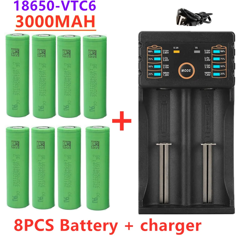 2021 New original 3.7 V 3000 MAH 18650 battery for us18650 Sony VTC6 30A toys tools flashlight battery+USB Charger
2021 New original 3.7 V 3000 MAH 18650 battery for us18650 Sony VTC6 30A toys tools flashlight battery+USB Charger