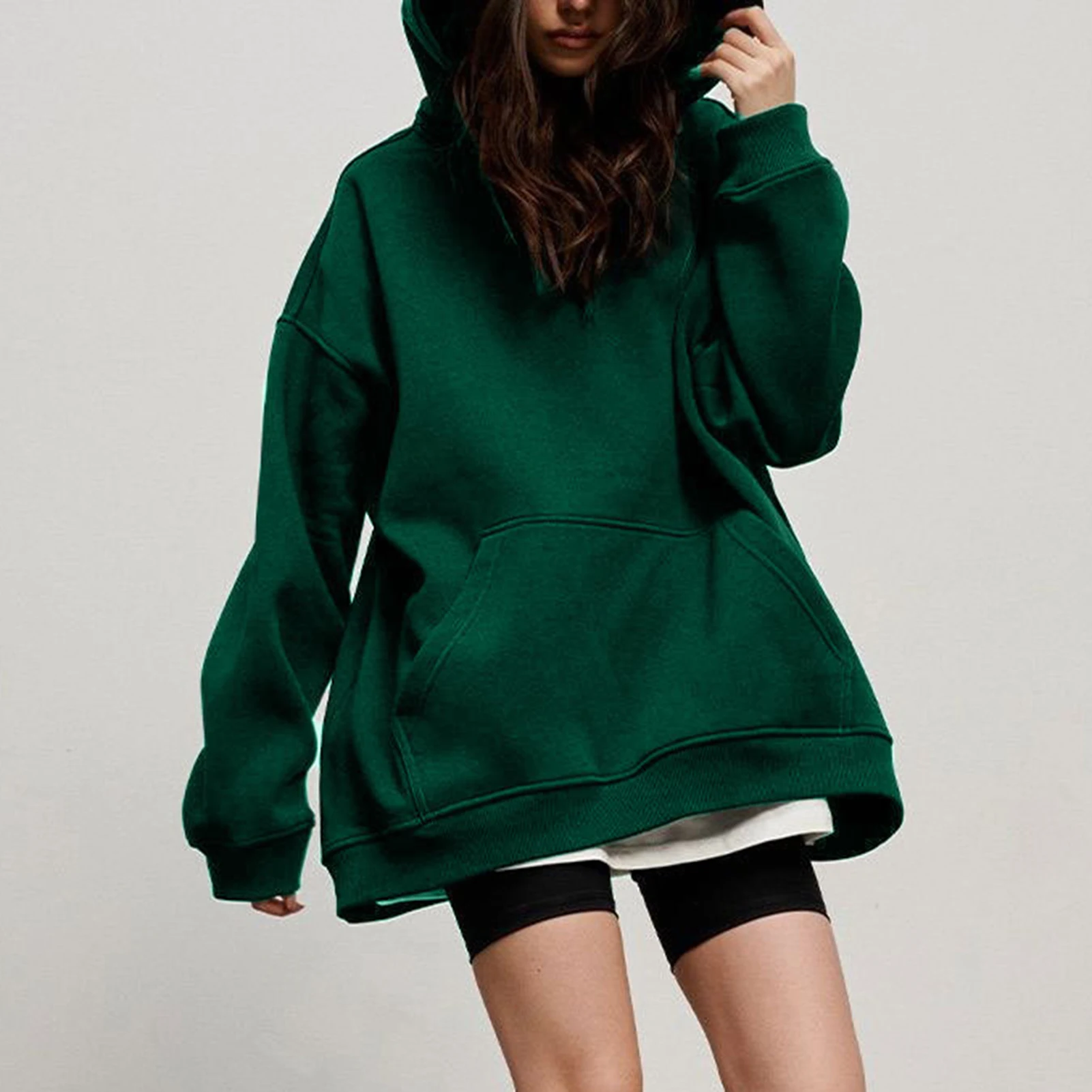 Long Sleeve Pullover Solid Color Sweatshirts Women Fall Oversized Hoodies with Pocket Ladies Sports Casual Warm Streetwear Suit
Long Sleeve Pullover Solid Color Sweatshirts Women Fall Oversized Hoodies with Pocket Ladies Sports Casual Warm Streetwear Suit