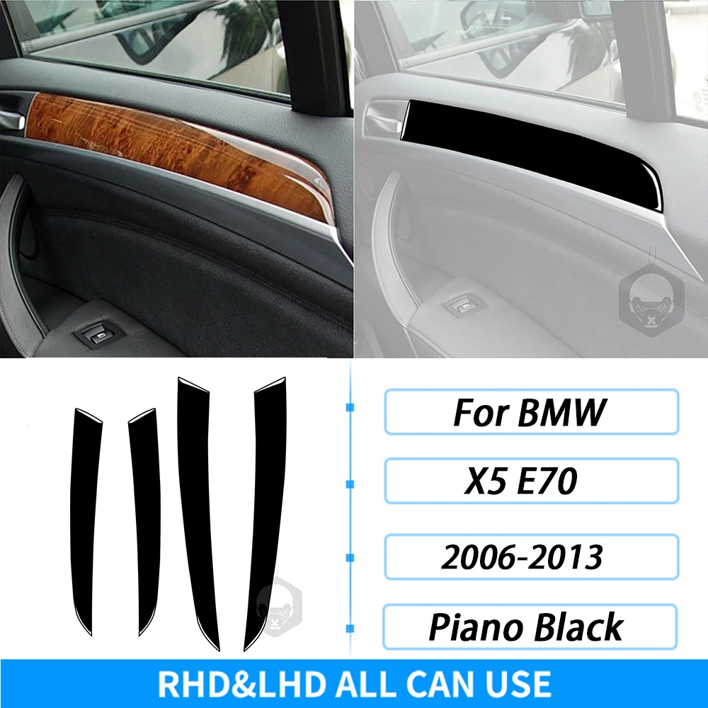 Для BMW X5 E70 2006-2013 черное пианино 4 шт. внутренняя панель двери декоративные полосы украшение салона автомобиля аксессуары стикер
Для BMW X5 E70 2006-2013 черное пианино 4 шт. внутренняя панель двери декоративные полосы украшение салона автомобиля аксессуары стикер