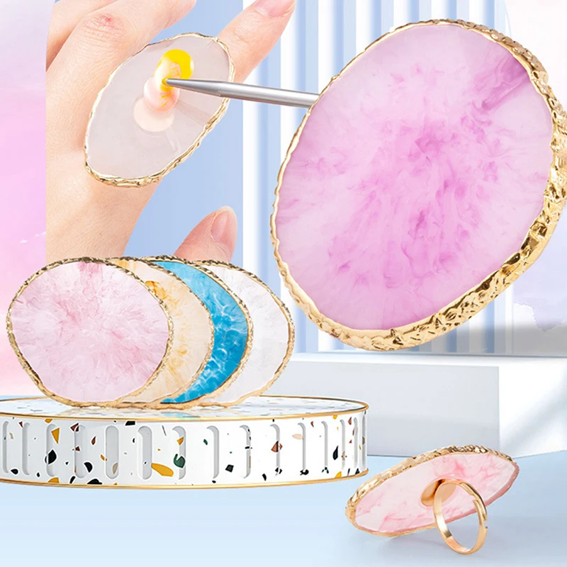 1Pc Resin Stone Nail Art Palette Finger Ring False Nails Tips Drawing Color Mixing Display DIY Manicure Polish Gel Tool
1Pc Resin Stone Nail Art Palette Finger Ring False Nails Tips Drawing Color Mixing Display DIY Manicure Polish Gel Tool