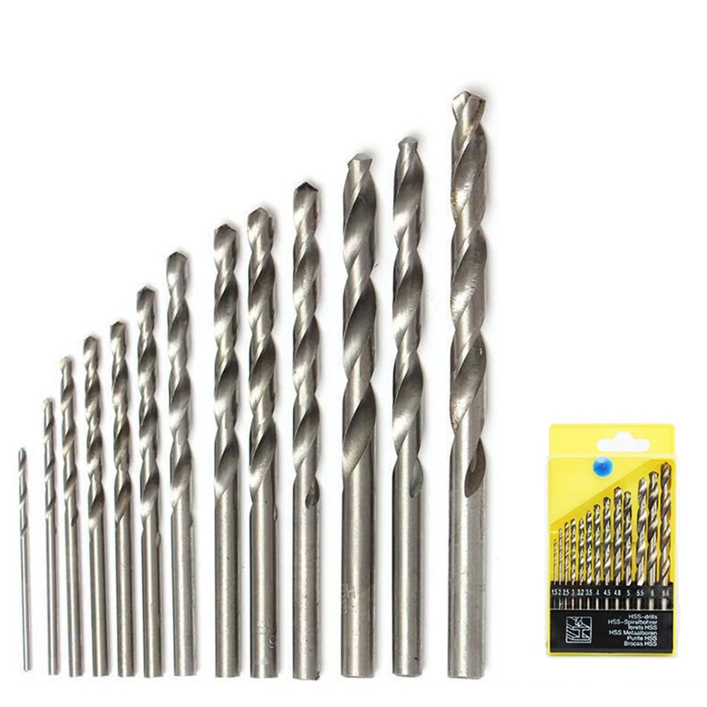 13pc 1.5-6.5mm Round Shank Twist Drill Bit Set Hole Cutter High Speed Steel For Wood Metal Drilling Bench Drill Woodworking Tool
13pc 1.5-6.5mm Round Shank Twist Drill Bit Set Hole Cutter High Speed Steel For Wood Metal Drilling Bench Drill Woodworking Tool