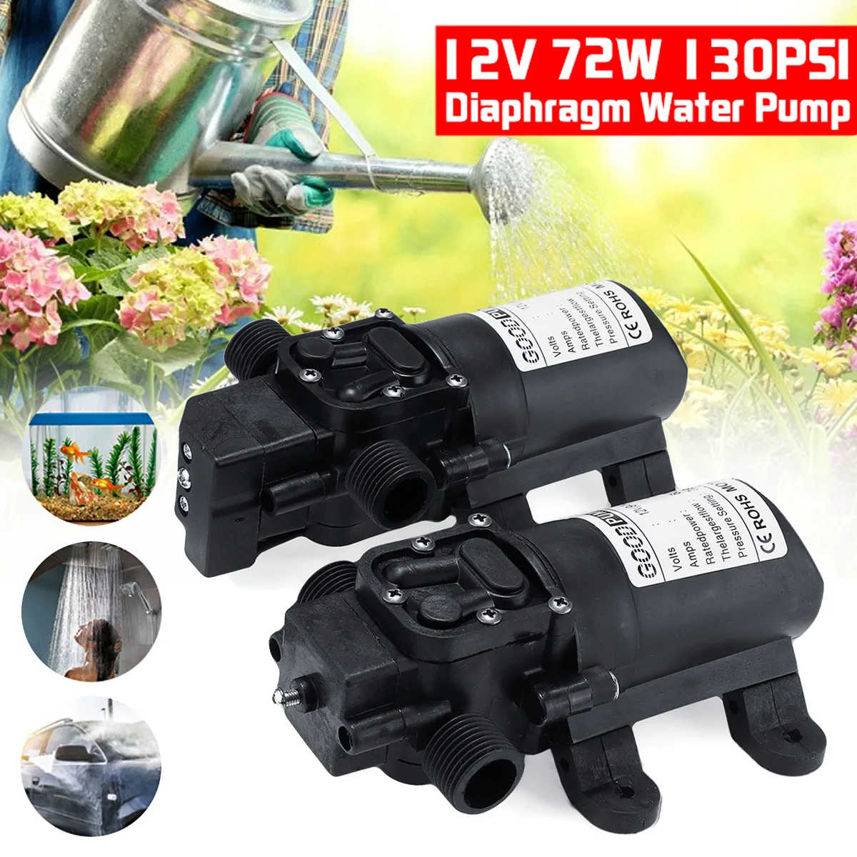 DC 12V 130PSI 6L/min Electric Water Pump Black Micro High Pressure Diaphragm Water Pump Sprayer Car Wash 12 V
DC 12V 130PSI 6L/min Electric Water Pump Black Micro High Pressure Diaphragm Water Pump Sprayer Car Wash 12 V