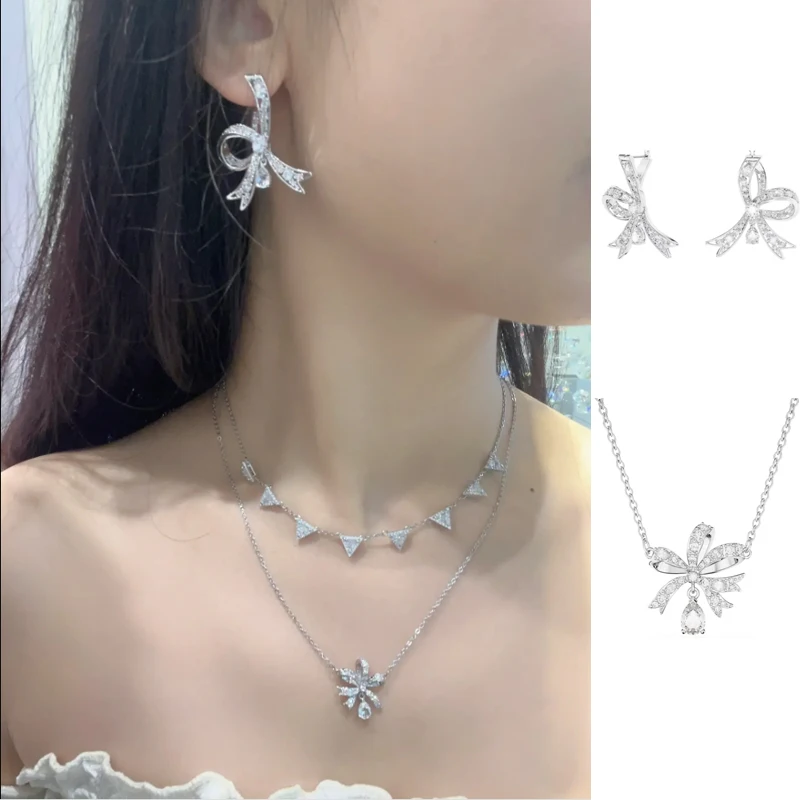 S High Quality Jewelry New Bow Hot Air Balloon Feather Necklace Stud Earrings Set Fashion Women Jewelry, Exquisite Gift Box
S High Quality Jewelry New Bow Hot Air Balloon Feather Necklace Stud Earrings Set Fashion Women Jewelry, Exquisite Gift Box