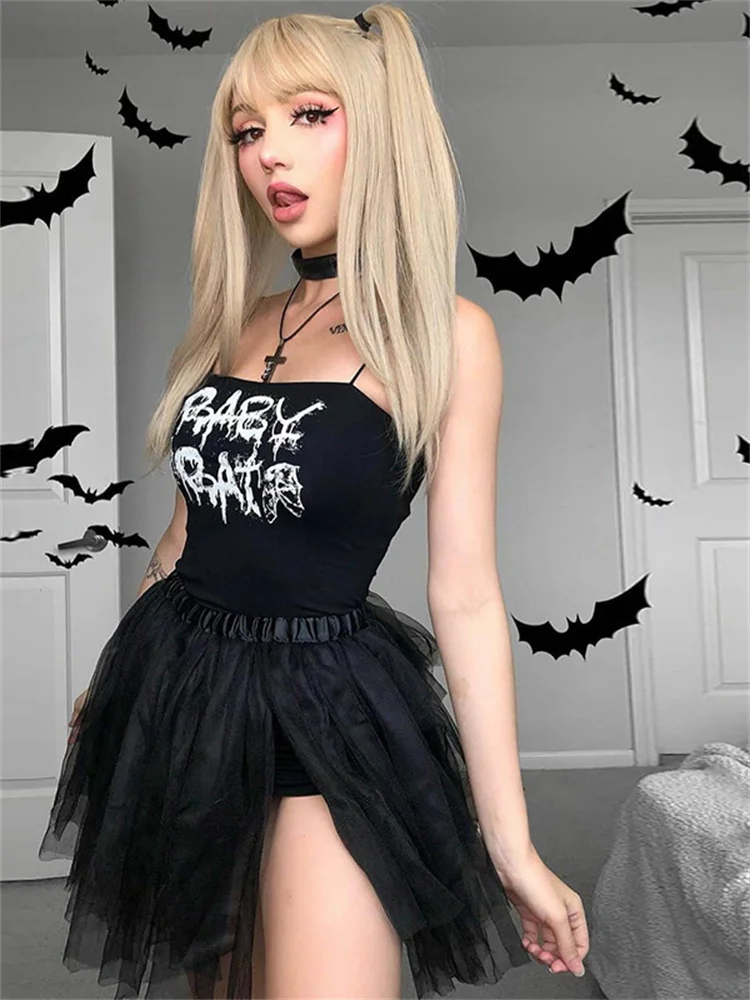 Black Retro Punk Sexy Backless Print Mini Dress Women's Dark Style 2022 Spring Summer New Suspender Dress Gothic Clothes Dresses
Black Retro Punk Sexy Backless Print Mini Dress Women's Dark Style 2022 Spring Summer New Suspender Dress Gothic Clothes Dresses