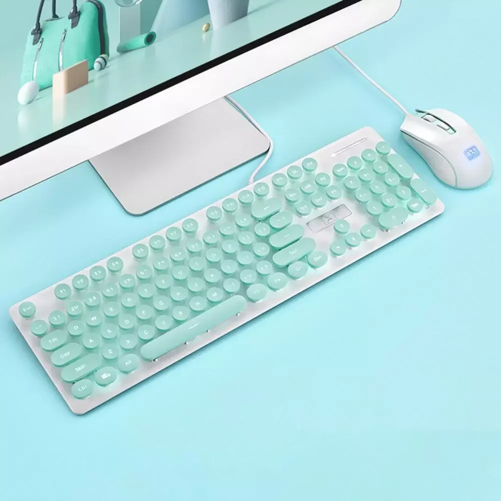 Set N518 Wired Keyboard Vintage Round Mechanical Feel Backlight USB Gaming Mouse for Desktop
Set N518 Wired Keyboard Vintage Round Mechanical Feel Backlight USB Gaming Mouse for Desktop