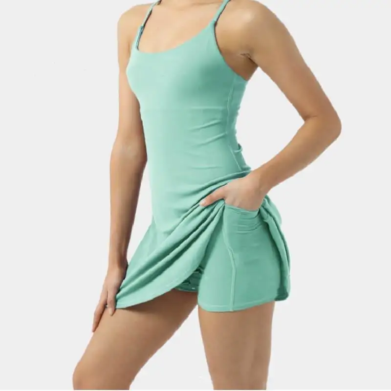 Sleeveless Home New Nude Feeling Comes with Base Anti-Skirt Temperament Dance yoga Sling Dress Suit Yoga Clothes Ladies Sports
Sleeveless Home New Nude Feeling Comes with Base Anti-Skirt Temperament Dance yoga Sling Dress Suit Yoga Clothes Ladies Sports