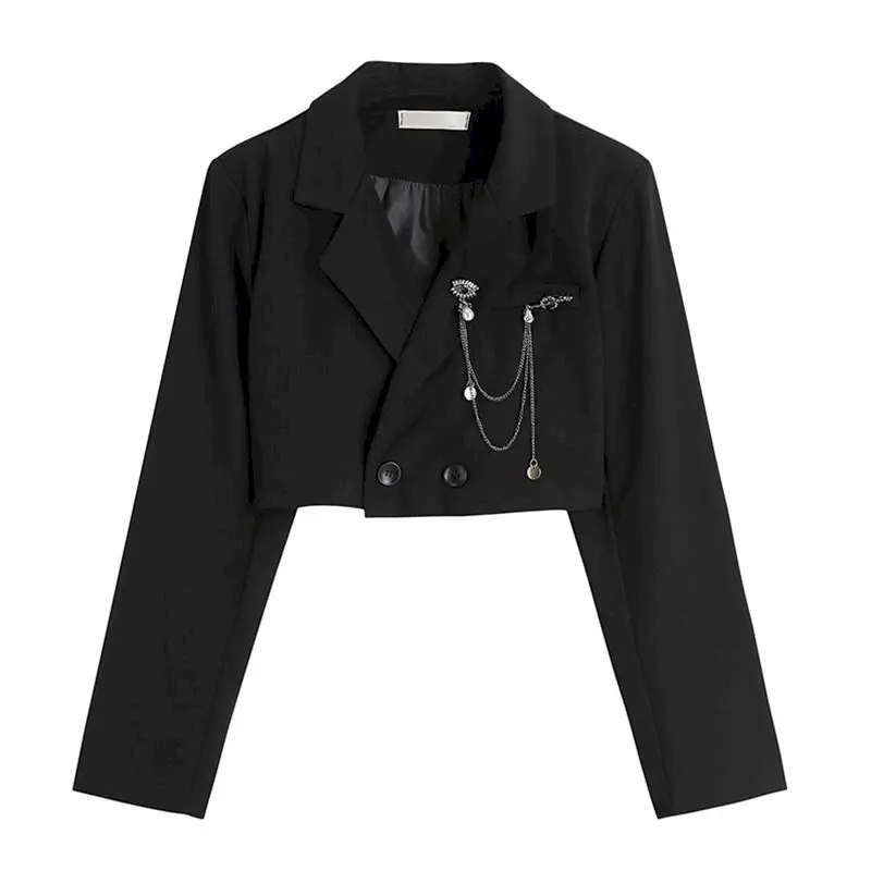 Women Punk Gothic Blazer Harajuku Streetwear Patchwork Suit Office Ladies Commute Short Coat Slimming Long-sleeved Short Suit
Women Punk Gothic Blazer Harajuku Streetwear Patchwork Suit Office Ladies Commute Short Coat Slimming Long-sleeved Short Suit