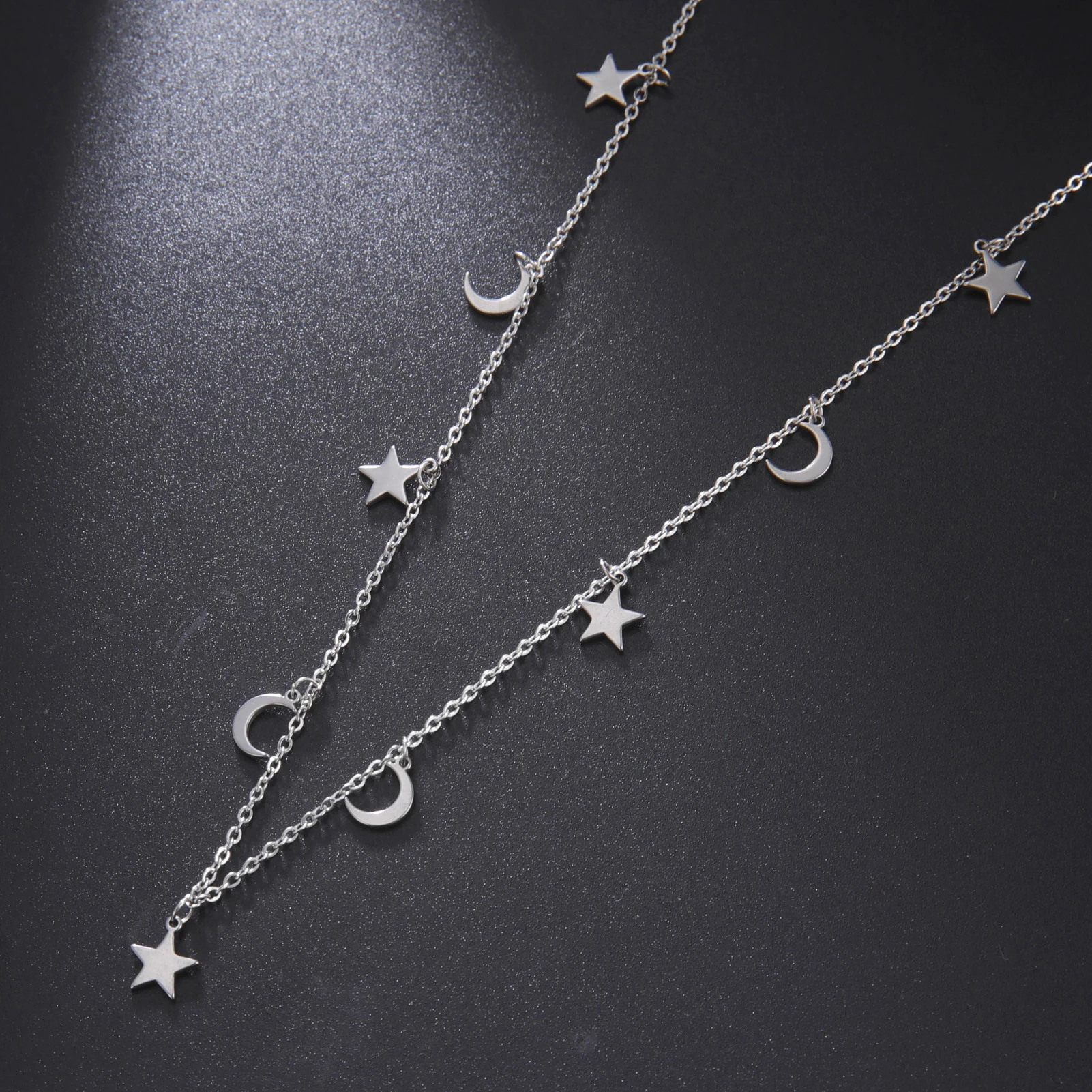 KKjoy Moon Star Pendant Necklace for Women Silver Color Stainless Steel Flower Spark Cross Butterfly Feather Chains fashion
KKjoy Moon Star Pendant Necklace for Women Silver Color Stainless Steel Flower Spark Cross Butterfly Feather Chains fashion