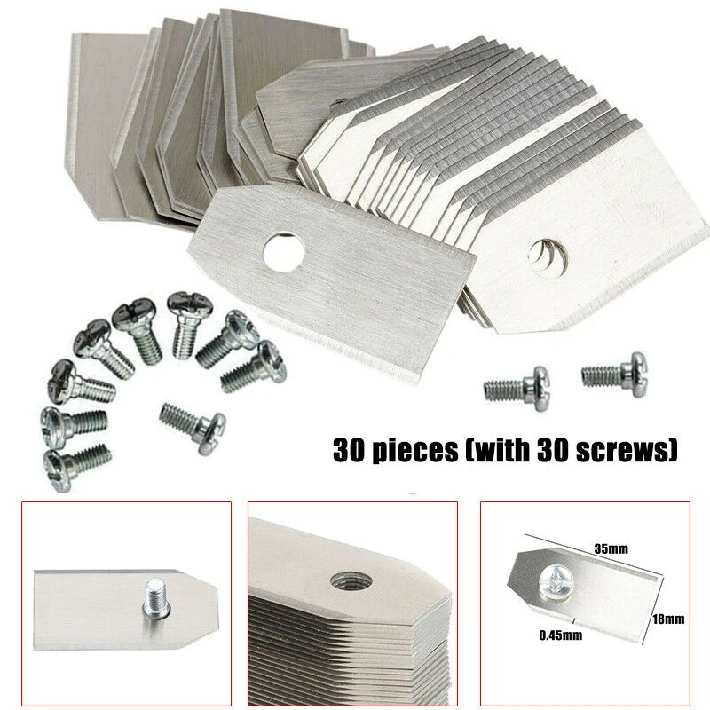 High Strength Stainless Steel 30 * Lawnmower Cutter Blade Piece+30 * 4mm Screws For Husqvarna Automower
High Strength Stainless Steel 30 * Lawnmower Cutter Blade Piece+30 * 4mm Screws For Husqvarna Automower