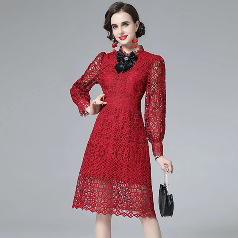 Fitaylor New Spring Autumn Women Elegant Lace Hollow Out A-line Long Dress Female Fashion Solid Color High Waist A-line Dresses
Fitaylor New Spring Autumn Women Elegant Lace Hollow Out A-line Long Dress Female Fashion Solid Color High Waist A-line Dresses
