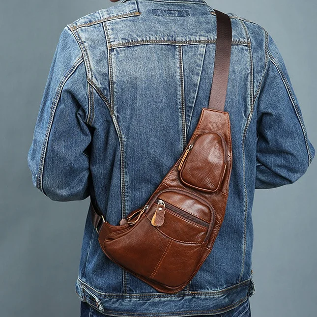 High Quality Mens Leather Vintage Sling Chest Back Day Pack Travel fashion Cross Body Messenger Shoulder Bag
High Quality Mens Leather Vintage Sling Chest Back Day Pack Travel fashion Cross Body Messenger Shoulder Bag