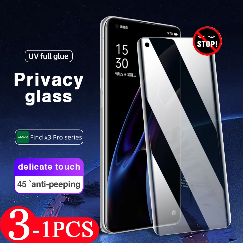 3/2/1Pcs full cover For OPPO Find x5 UV anti-spy Glass Find X3 X2 pro screen protector UV Privacy Tempered glass protective Film
3/2/1Pcs full cover For OPPO Find x5 UV anti-spy Glass Find X3 X2 pro screen protector UV Privacy Tempered glass protective Film