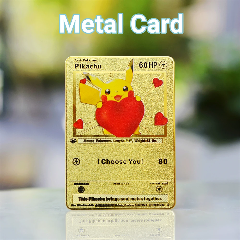 Pokemon card Metal Pokemon Letters Pikachu Mewtwo Gx Charizard Vmax Anime Games Real Iron letter Pokimon Gold Cards Children Toy
Pokemon card Metal Pokemon Letters Pikachu Mewtwo Gx Charizard Vmax Anime Games Real Iron letter Pokimon Gold Cards Children Toy