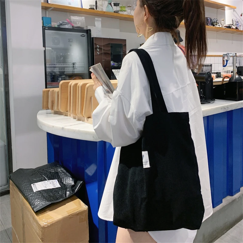 Women Corduroy Shopping Female Canvas Cloth Shoulder Bag Environmental Storage Handbag Reusable Foldable Eco Grocery Totes
Women Corduroy Shopping Female Canvas Cloth Shoulder Bag Environmental Storage Handbag Reusable Foldable Eco Grocery Totes