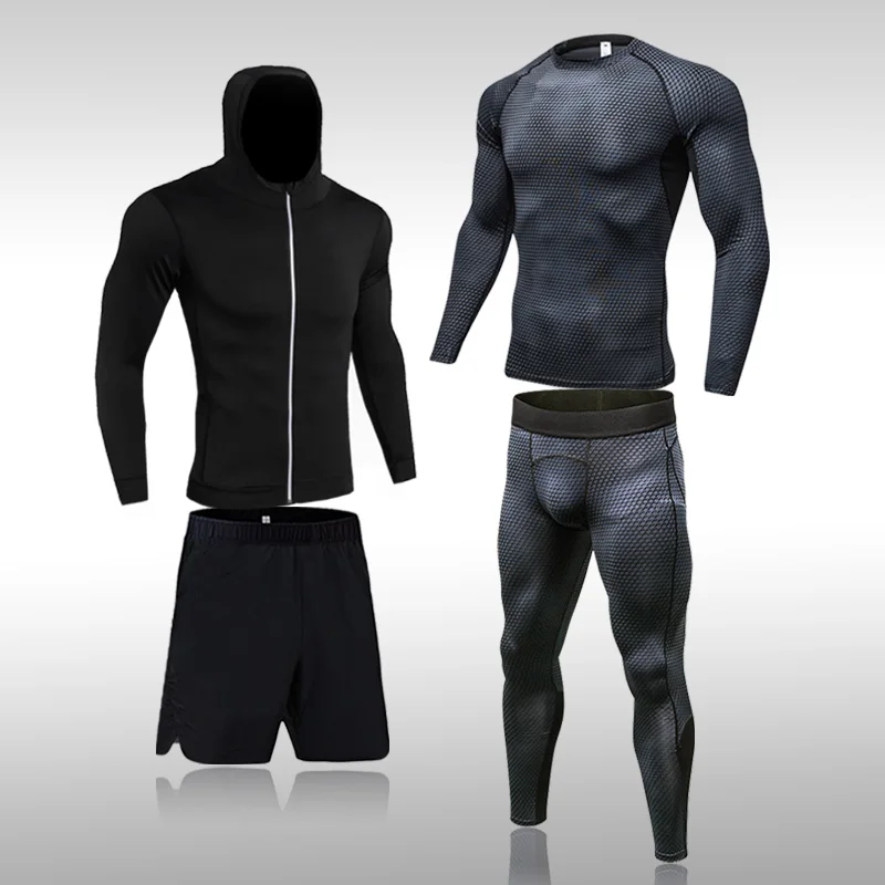 Men Quick Dry Clothes Sports Joggers Training Gym Fitness Tracksuits Running Set 4 Piece Set Sportswear Compression Sport Suits
Men Quick Dry Clothes Sports Joggers Training Gym Fitness Tracksuits Running Set 4 Piece Set Sportswear Compression Sport Suits