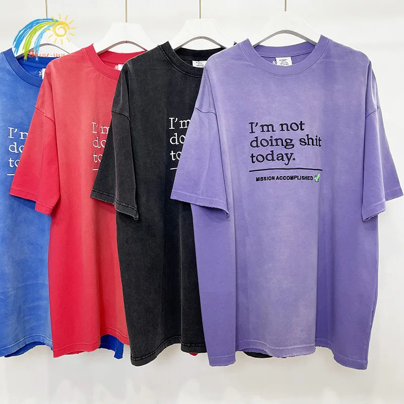23SS Embroidery Slogan Not Doing VETEMENTS T Shirts Men Women 100% Cotton Vintage Washed Red Black Purple Blue VTM T-Shirt Tee
23SS Embroidery Slogan Not Doing VETEMENTS T Shirts Men Women 100% Cotton Vintage Washed Red Black Purple Blue VTM T-Shirt Tee