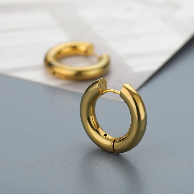 Stainless Steel Men's And Women's Personality Thick Line Bar Round Small Circle Ear Buckle Wholesale Women's Earrings
Stainless Steel Men's And Women's Personality Thick Line Bar Round Small Circle Ear Buckle Wholesale Women's Earrings