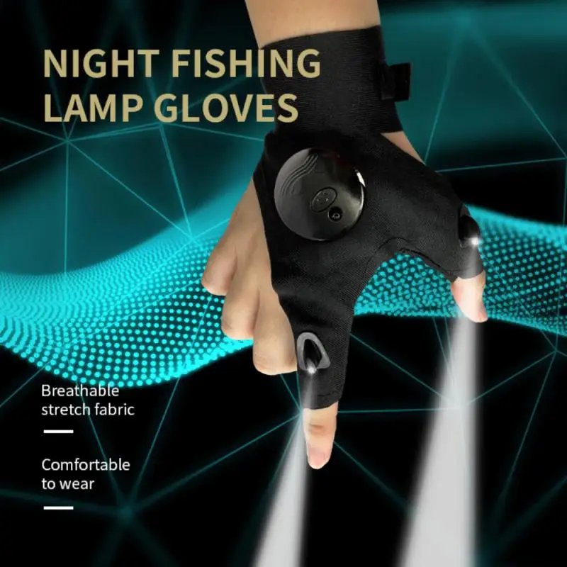 Double-sided Elastic Fishing Gloves Lighting Finger Sleeve Abs Cree Strong Light Two-finger Split-finger Gloves Running Night
Double-sided Elastic Fishing Gloves Lighting Finger Sleeve Abs Cree Strong Light Two-finger Split-finger Gloves Running Night