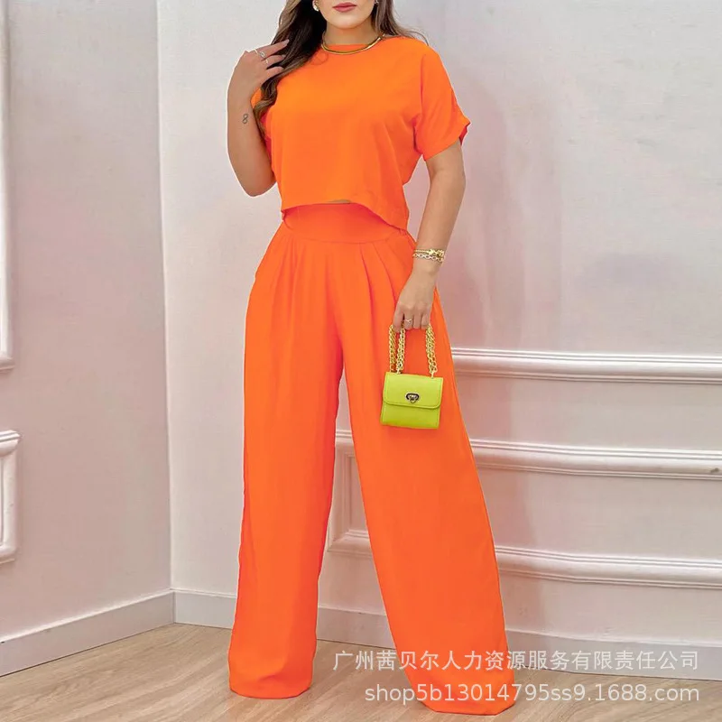 Elegant Plain Casual Crop Top Shirt & Loose High Waist Pants Two Piece Set Fashion Women Tracksuit Outfits Clothing Suit Set
Elegant Plain Casual Crop Top Shirt & Loose High Waist Pants Two Piece Set Fashion Women Tracksuit Outfits Clothing Suit Set