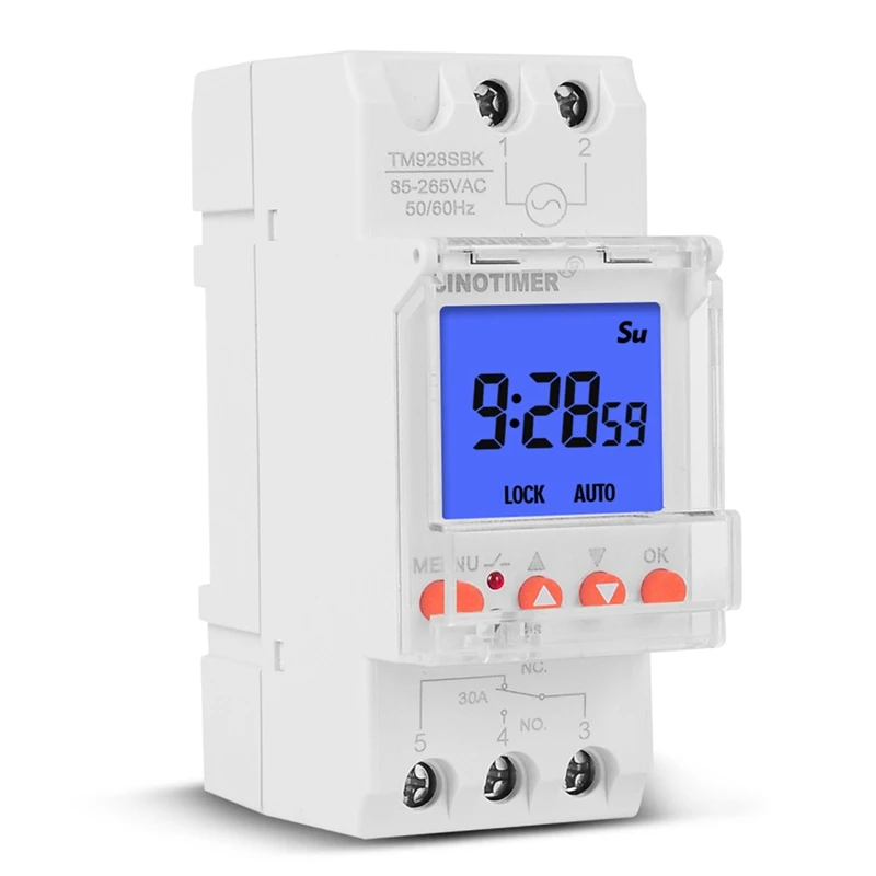 SINOTIMER TM928SBKL Second Control Large Screen Display Replaceable Timer Switch Backlight-85-265V 30A
SINOTIMER TM928SBKL Second Control Large Screen Display Replaceable Timer Switch Backlight-85-265V 30A