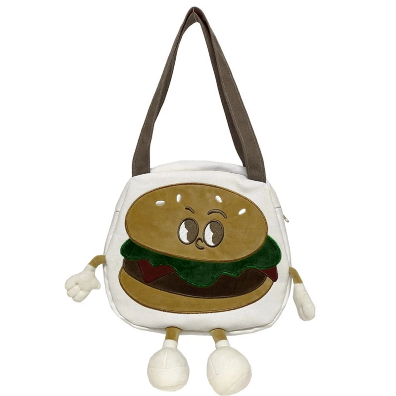 Canvas Shoulder Bag with Zipper Wear-Resistant Cute Cartoon Burger Design Bags for Girls Travel Shopping Roomy Capacity
Canvas Shoulder Bag with Zipper Wear-Resistant Cute Cartoon Burger Design Bags for Girls Travel Shopping Roomy Capacity