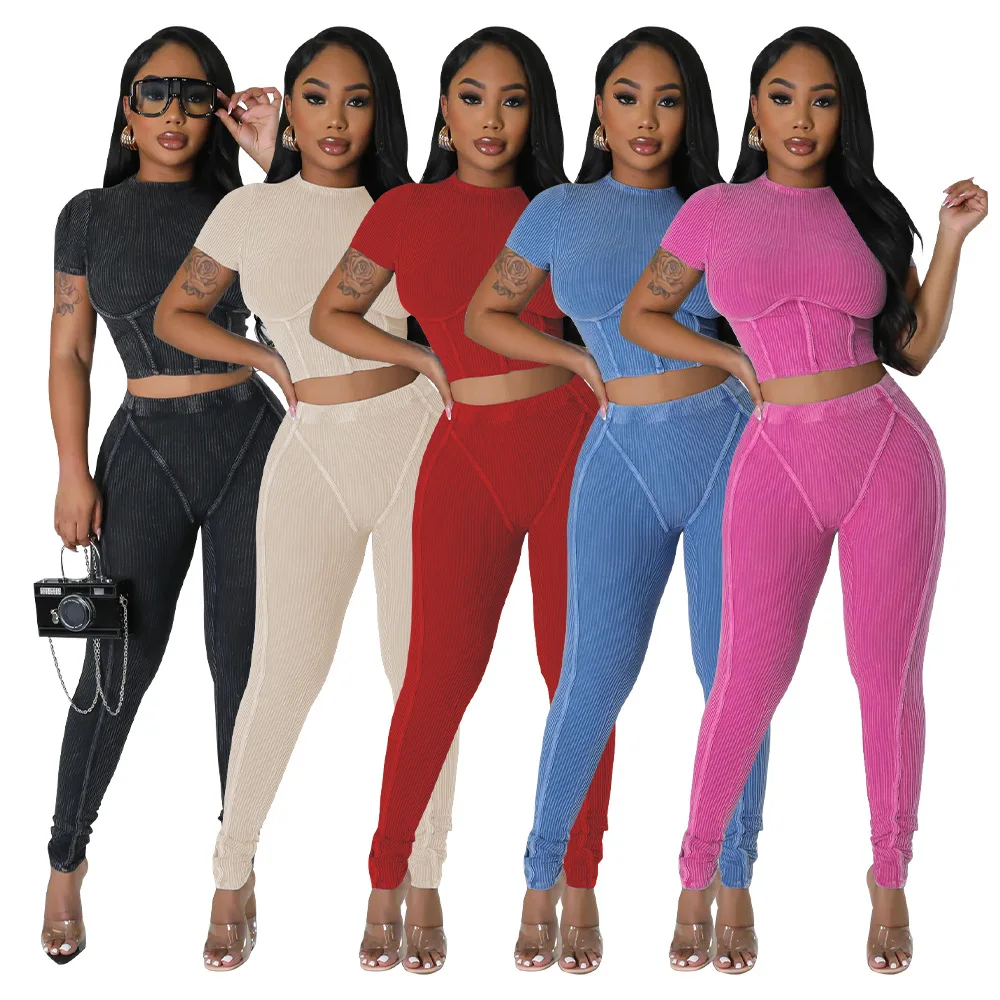 Fashion Women Tracksuit Summer Autumn Leisure Solid Short Sleeves T Shirt Comfortable Pants Slim Outfits Female
Fashion Women Tracksuit Summer Autumn Leisure Solid Short Sleeves T Shirt Comfortable Pants Slim Outfits Female