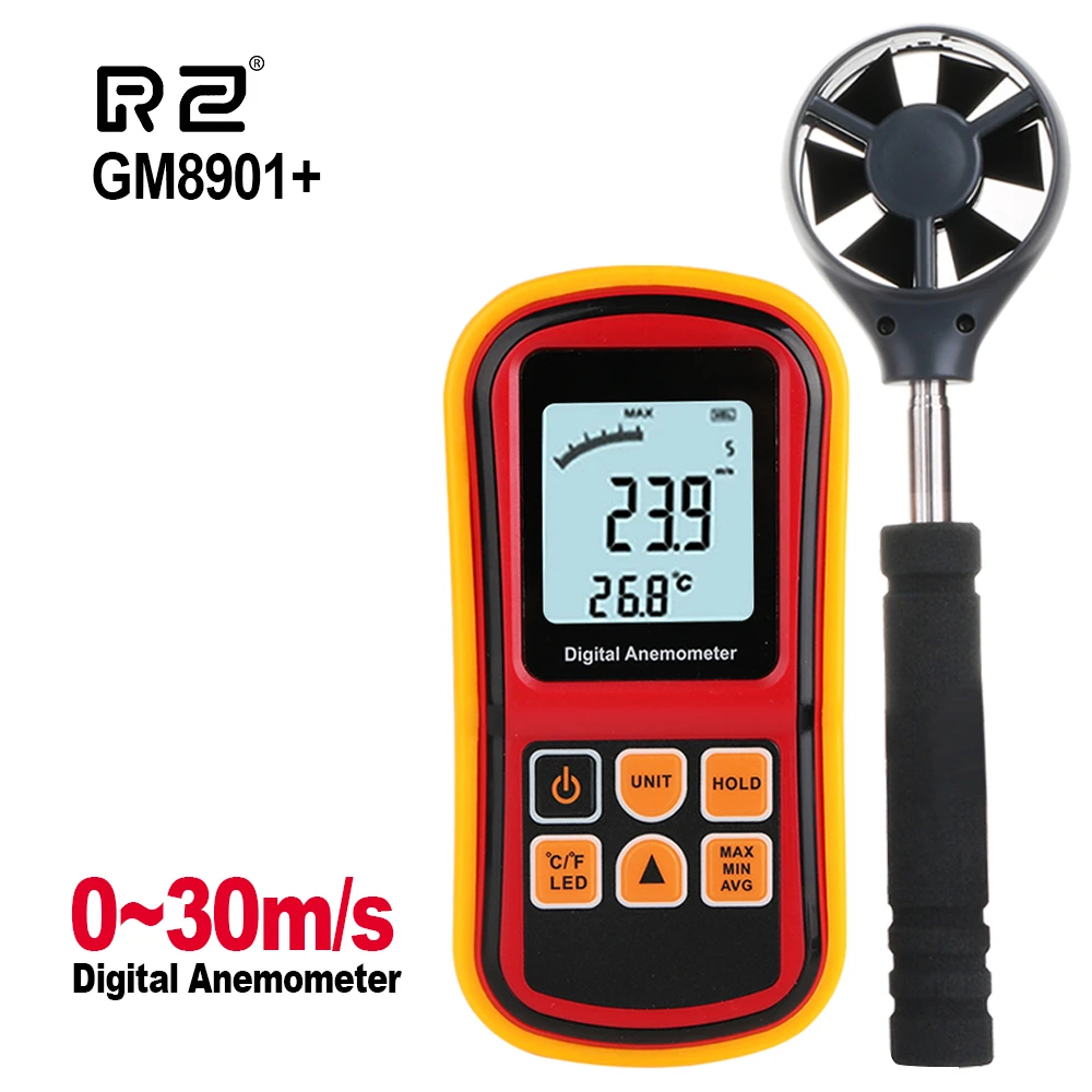 RZ Anemometro Digital Anemometer Handheld Wind Meter 2in1 Air Velocity Temperature Meters Wind Speed Tester Handheld Tachometer
RZ Anemometro Digital Anemometer Handheld Wind Meter 2in1 Air Velocity Temperature Meters Wind Speed Tester Handheld Tachometer