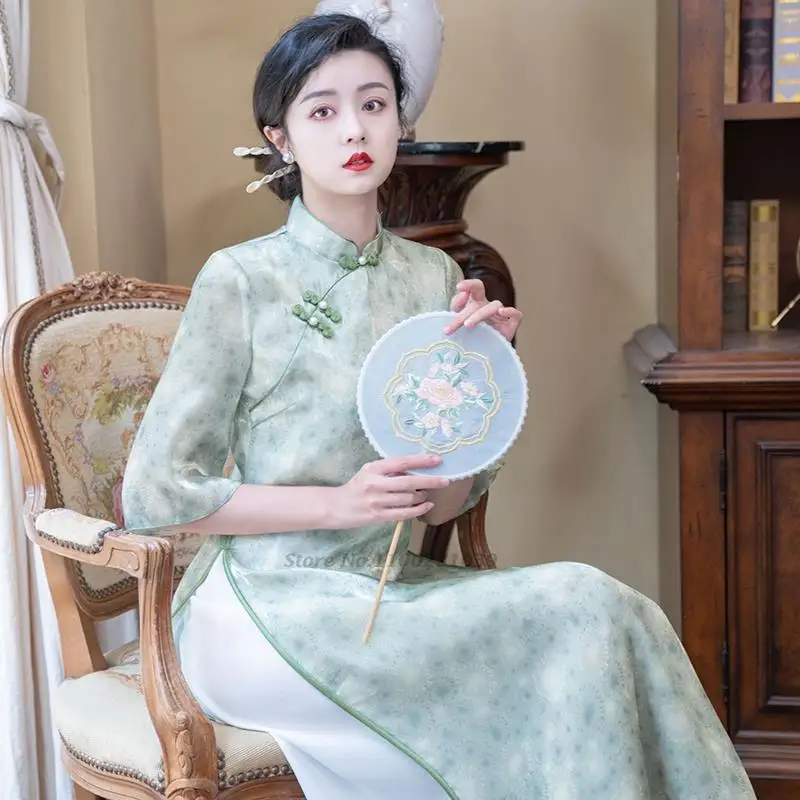 2023 traditional vietnam ao dai chinese dress qipao women flower print chiffon cheongsam dress ethnic style costume aodai dress
2023 traditional vietnam ao dai chinese dress qipao women flower print chiffon cheongsam dress ethnic style costume aodai dress