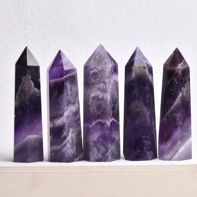 Natural Dream Amethyst Column Six Arris Single Pointed Column Raw Stone Grinding Factory Direct Supply Display Spot Wholesale
Natural Dream Amethyst Column Six Arris Single Pointed Column Raw Stone Grinding Factory Direct Supply Display Spot Wholesale