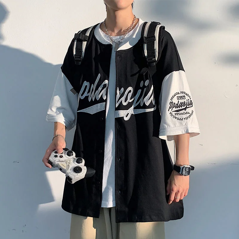 Privathinker Embroidery Large Size Men T Shirt Cardigan Baseball Shirts Short Sleeve Casual Tops Fashion Brand Male Streetwear
Privathinker Embroidery Large Size Men T Shirt Cardigan Baseball Shirts Short Sleeve Casual Tops Fashion Brand Male Streetwear