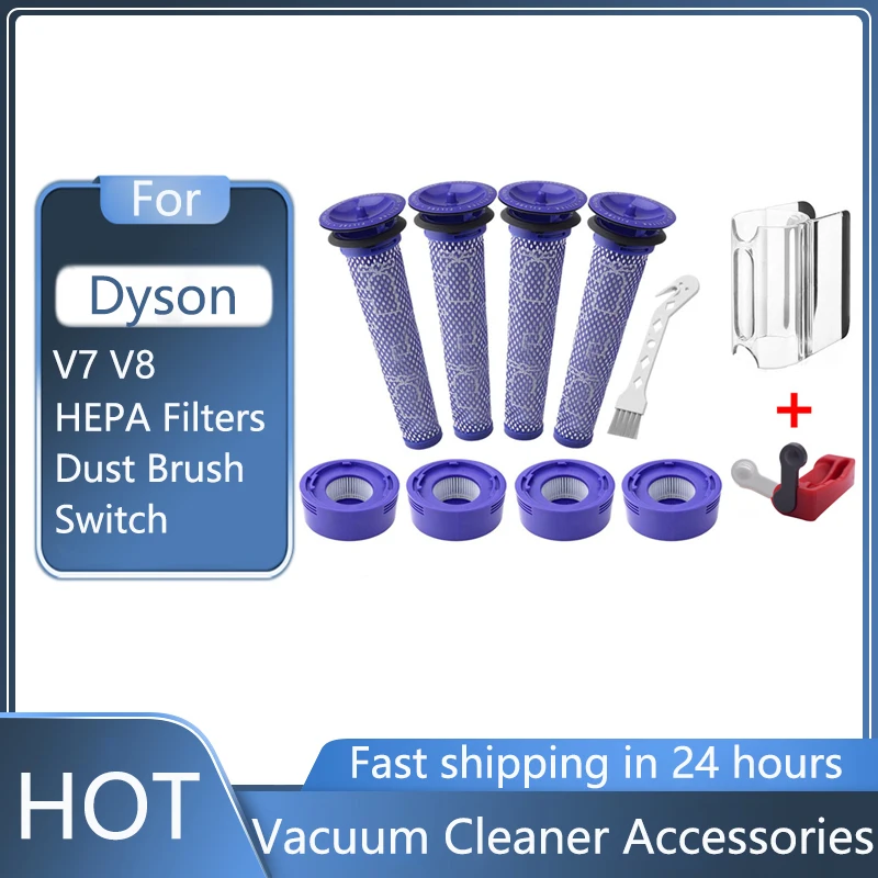 8 Pack Pre-Filters and 2 Pack HEPA Post-Filters Replacements Compatible Dyson V8 and V7 Cordless Vacuum Cleaners
8 Pack Pre-Filters and 2 Pack HEPA Post-Filters Replacements Compatible Dyson V8 and V7 Cordless Vacuum Cleaners