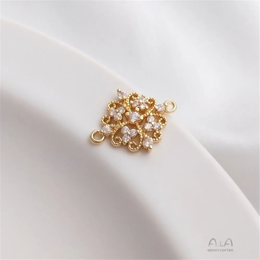 Double hanging accessories 14K gold encrusted zircon clover pendant handmade DIY bracelet earrings accessories
Double hanging accessories 14K gold encrusted zircon clover pendant handmade DIY bracelet earrings accessories