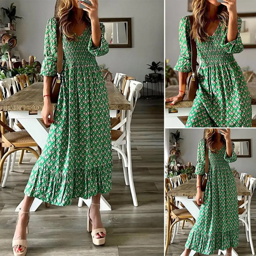 Women Dress Trendy Anti-pilling Lightweight 3/4 Lantern Sleeve Retro Midi Dress Female Clothing Midi Dress Elegant Dress
Women Dress Trendy Anti-pilling Lightweight 3/4 Lantern Sleeve Retro Midi Dress Female Clothing Midi Dress Elegant Dress