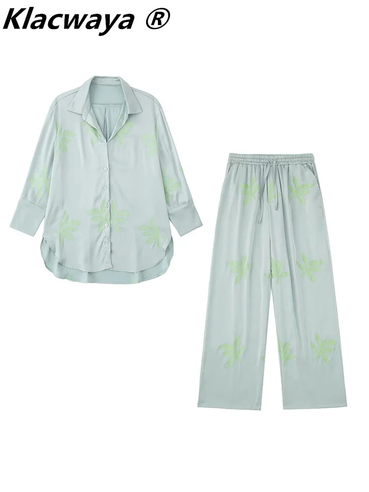 Klacwaya Set Woman 2 Pieces Female Clothing Two Piece Sets Womens Outifits Trouser Suits Women Pants Shirt Set Embroidery
Klacwaya Set Woman 2 Pieces Female Clothing Two Piece Sets Womens Outifits Trouser Suits Women Pants Shirt Set Embroidery