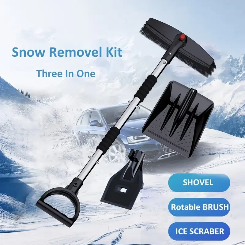 3-in-1 Snow Brush Kit, Portable Ice Scraper, Emergency Collapsible Design Snow Remover Set For Cars, Trucks, And Outdoors, Easy
3-in-1 Snow Brush Kit, Portable Ice Scraper, Emergency Collapsible Design Snow Remover Set For Cars, Trucks, And Outdoors, Easy