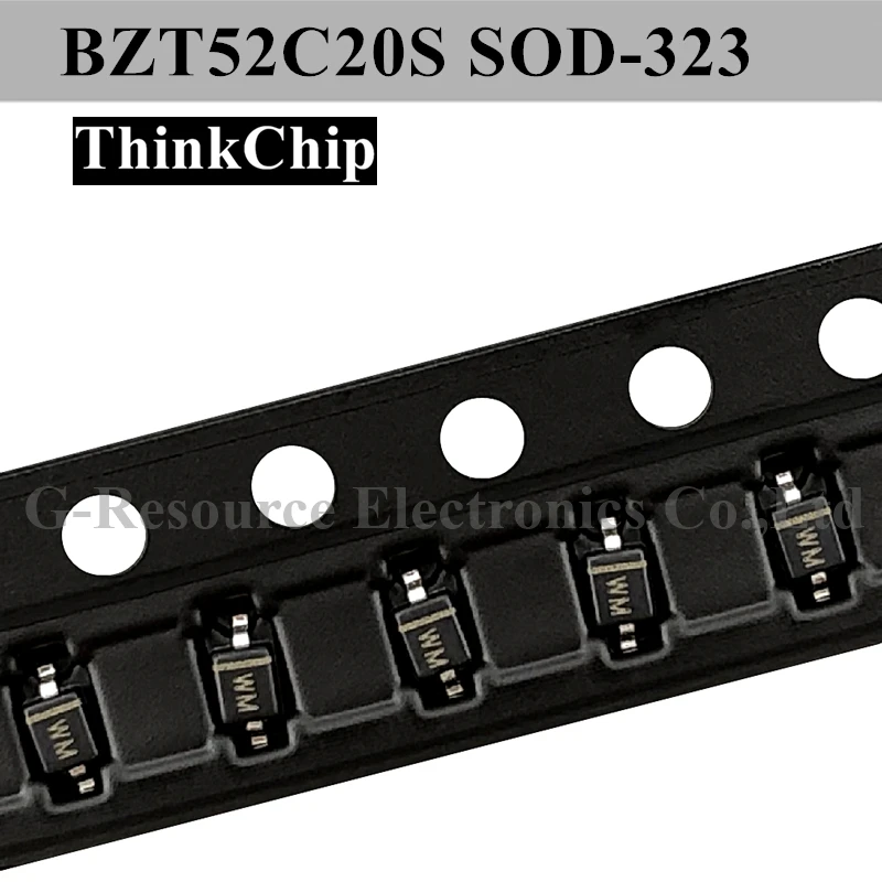 (100pcs) BZT52C20S SOD-323 SMD 0805 Voltage Stabilized Diode 20V (Marking WM) 
(100pcs) BZT52C20S SOD-323 SMD 0805 Voltage Stabilized Diode 20V (Marking WM)