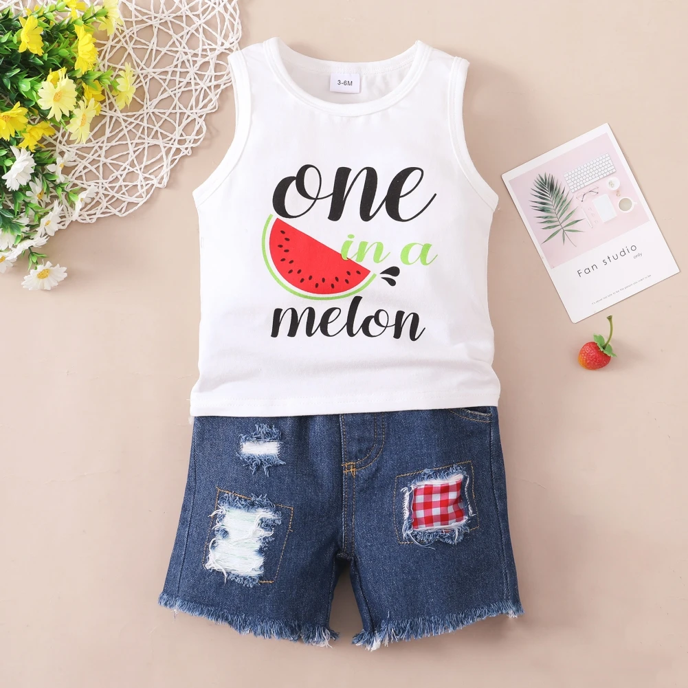 Jlong Summer 2pcs Lovely Girls Clothes Set 0-4 Years Kids Girls Letter Sleeveless Tops + Jeans Shorts Casual Fashion Outfits
Jlong Summer 2pcs Lovely Girls Clothes Set 0-4 Years Kids Girls Letter Sleeveless Tops + Jeans Shorts Casual Fashion Outfits