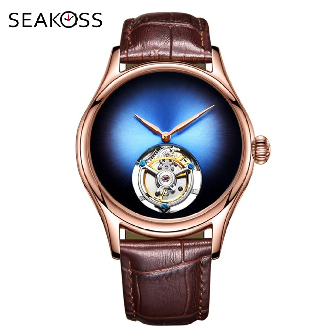 Seakoss Men Tourbillon Mechanical Watch Rose Gold Sapphire Dial Analog Clock Crocodile Leather Mens Skeleton Wrist Watches
Seakoss Men Tourbillon Mechanical Watch Rose Gold Sapphire Dial Analog Clock Crocodile Leather Mens Skeleton Wrist Watches