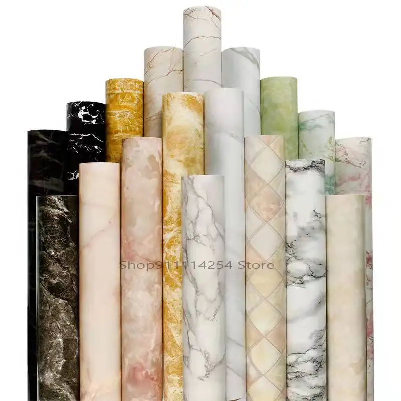 

Marble Vinyl Self-adhesive Wallpaper for Walls In Rolls Kitchen Livingroom Bathroom Waterproof PVC Stickers Rooml Decor