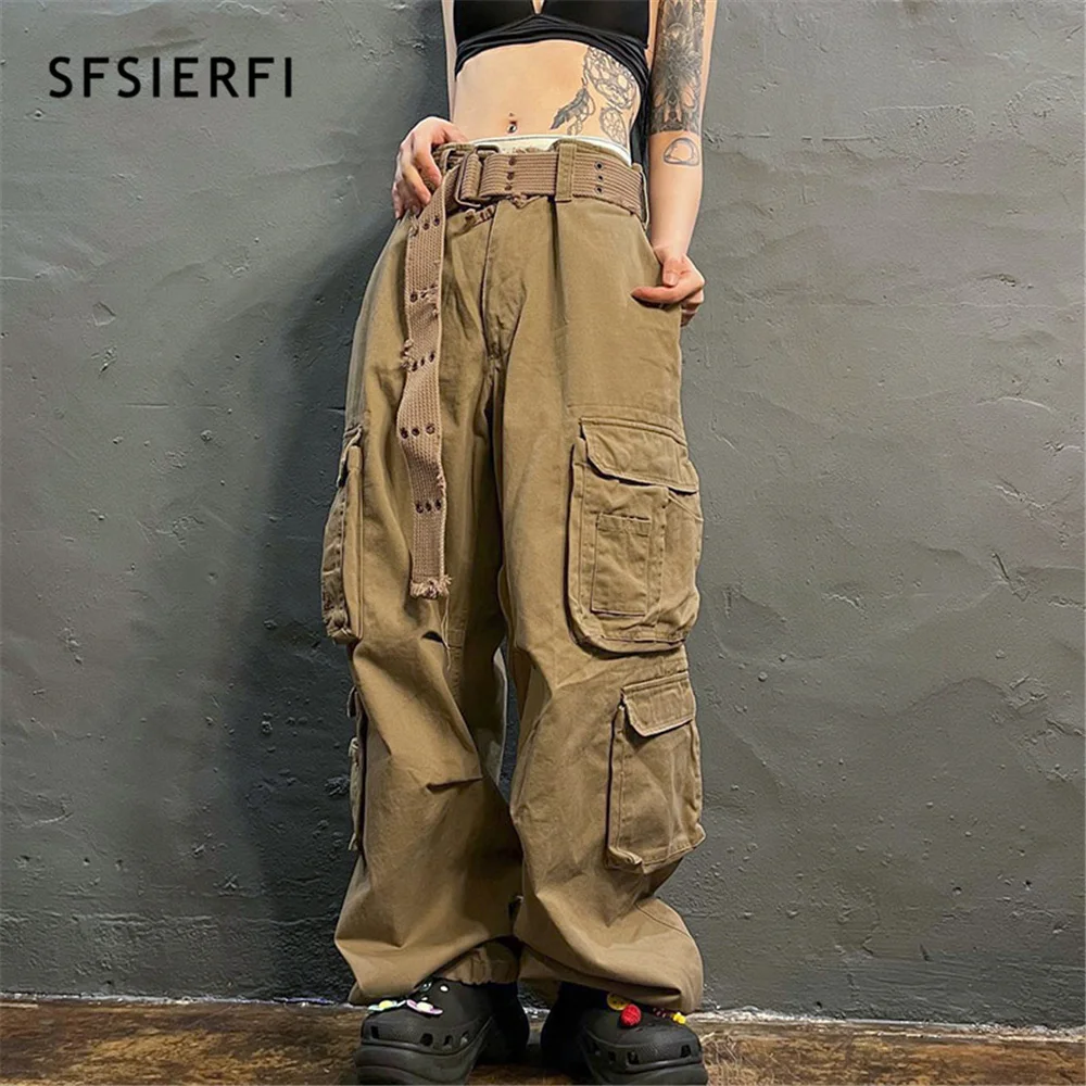 SFSIERFI Streetwear Khaki Cargo Pants Vintage Low Rise Straight Jeans Loose Wide Leg Trousers Casual Chic Solid Baggy Pants Y2K
SFSIERFI Streetwear Khaki Cargo Pants Vintage Low Rise Straight Jeans Loose Wide Leg Trousers Casual Chic Solid Baggy Pants Y2K